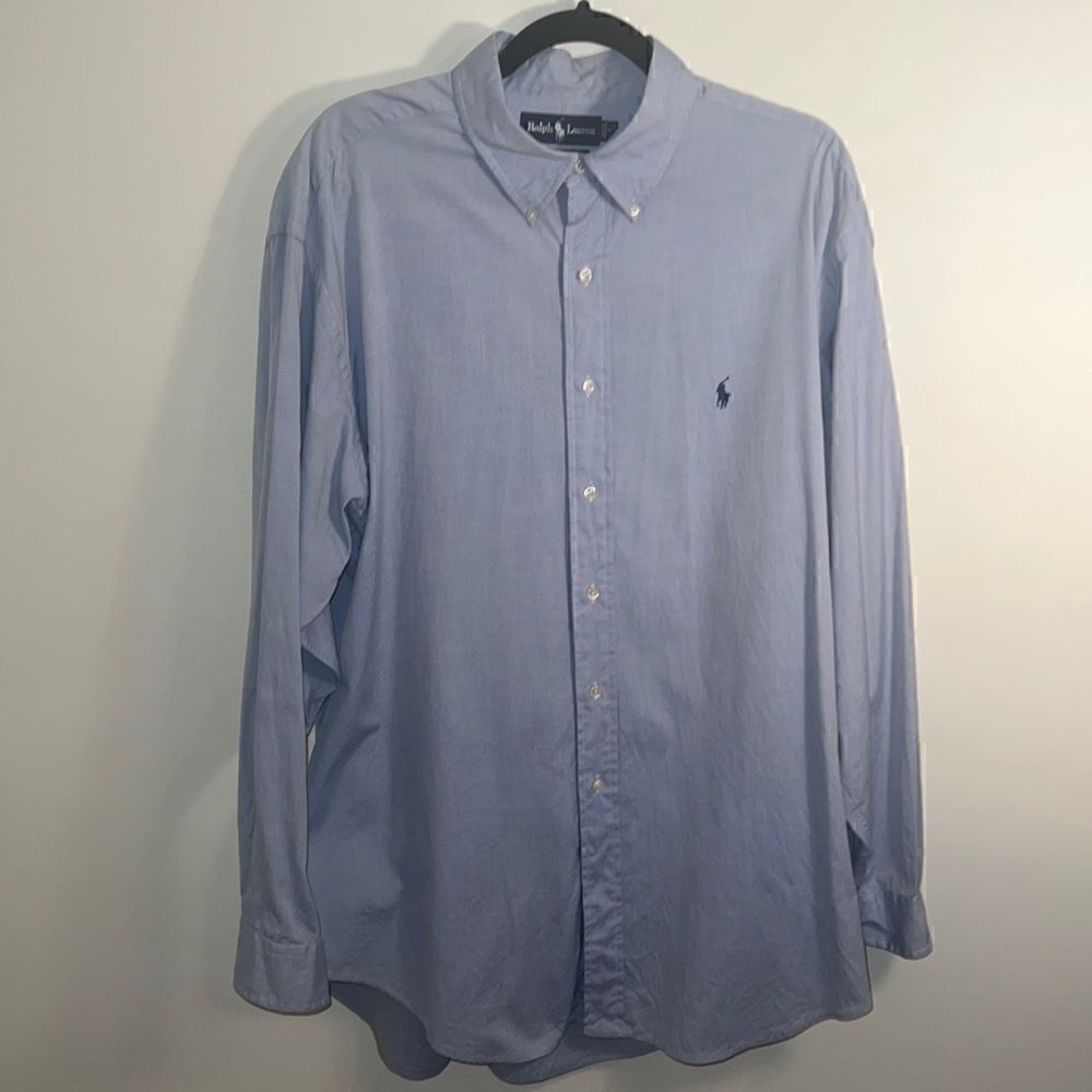 Ralph Lauren Men’s blue size 17 34/35 Yarmouth Pinpoint Oxford shirt